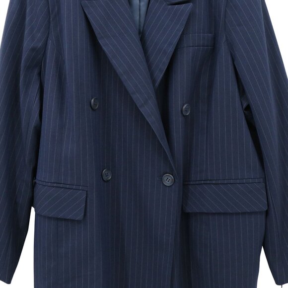 NWT Avec Les Filles Tailored Navy Double Breasted Pinstripe Blazer Jacket 2X - Picture 6 of 10